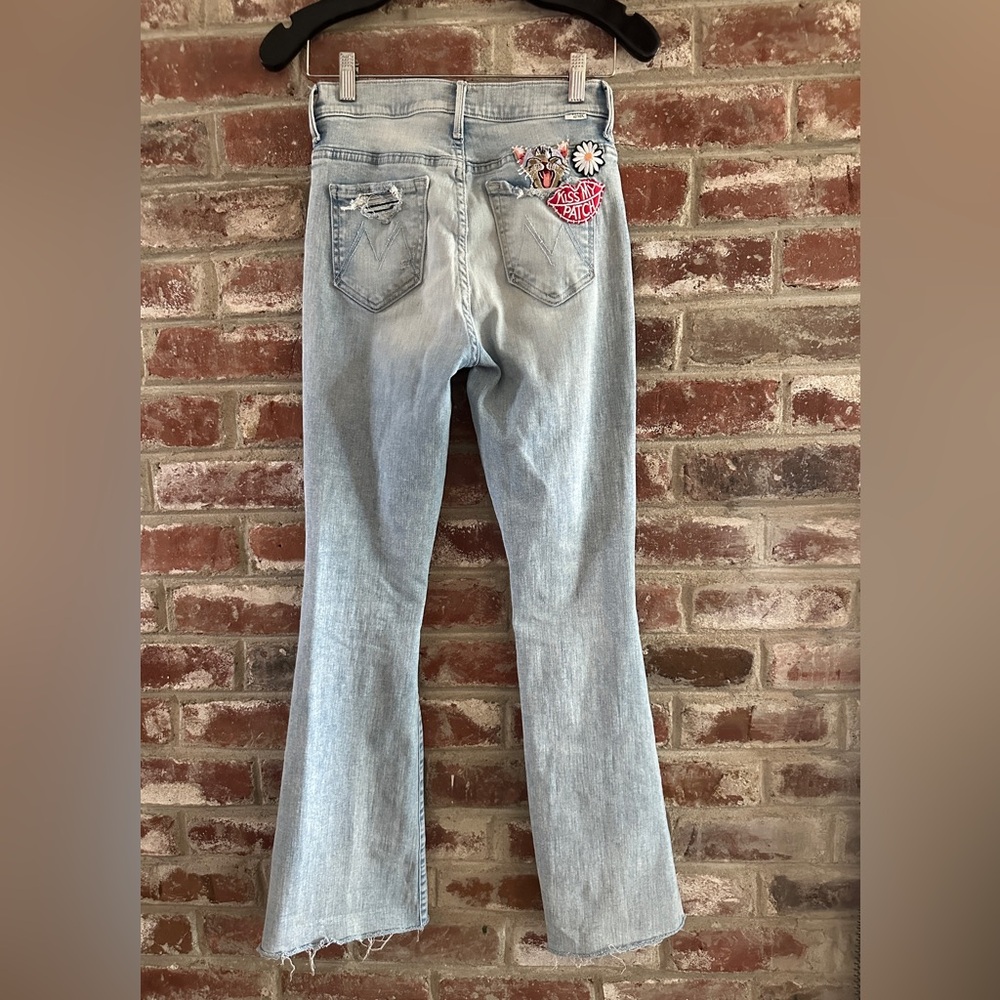 THE WEEKENDER FRAY | Mother Jeans  Sashiko  Stitched Patches size 25